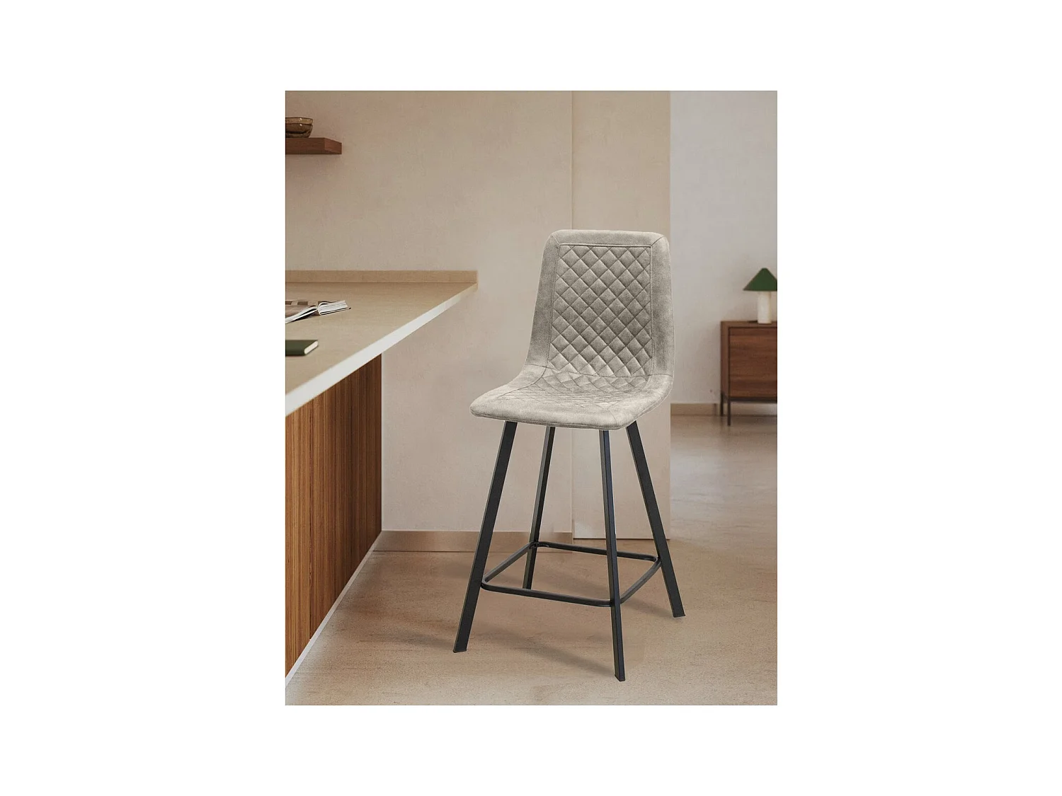 Lot de 4 Tabourets Hauts Wendy Sgabi, Gris Tourterelle, 44x47x101 cm, Seven Design