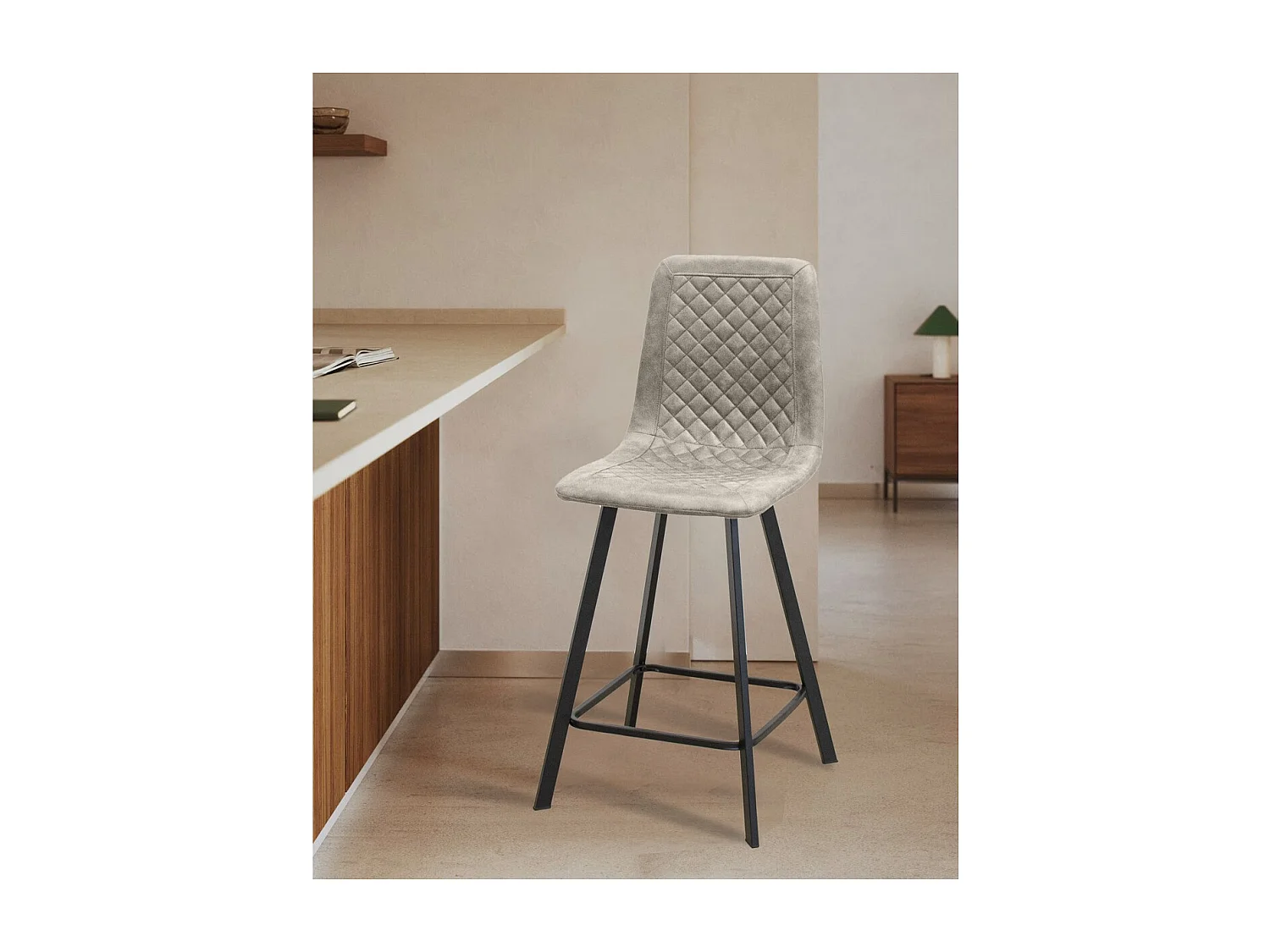 Lot de 4 Tabourets Hauts Wendy Sgabi, Gris Tourterelle, 44x47x101 cm, Seven Design