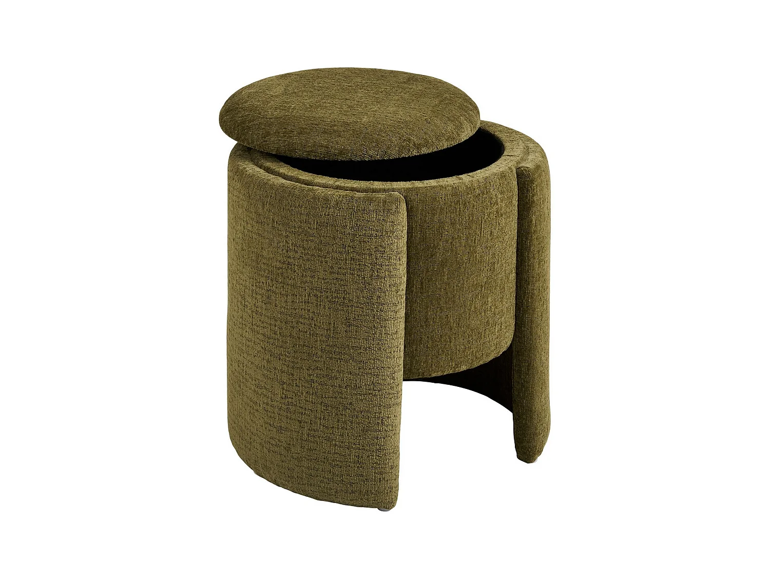 Pouf Walsdorf, Vert, 42x42x43,5 cm, Seven Design