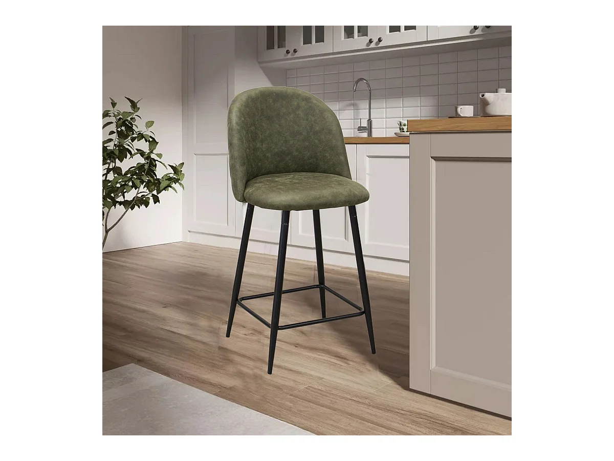 Lot de 4 Tabourets Hauts Denise Sgabi, Vert, 44x47x101 cm, Epikasa