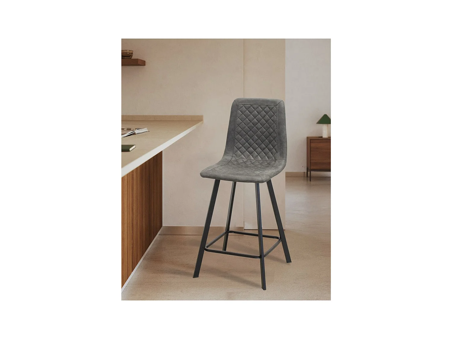 Lot de 4 Tabourets Hauts Wendy Sgabi, Gris, 44x47x101 cm, Seven Design