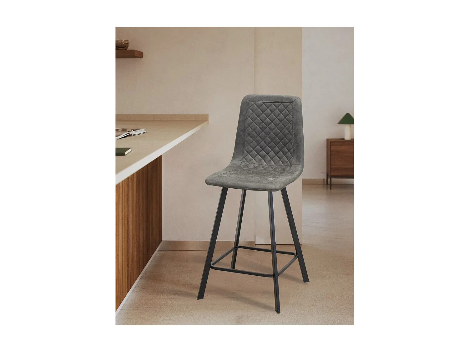 Lot de 4 Tabourets Hauts Wendy Sgabi, Gris, 44x47x101 cm, Seven Design