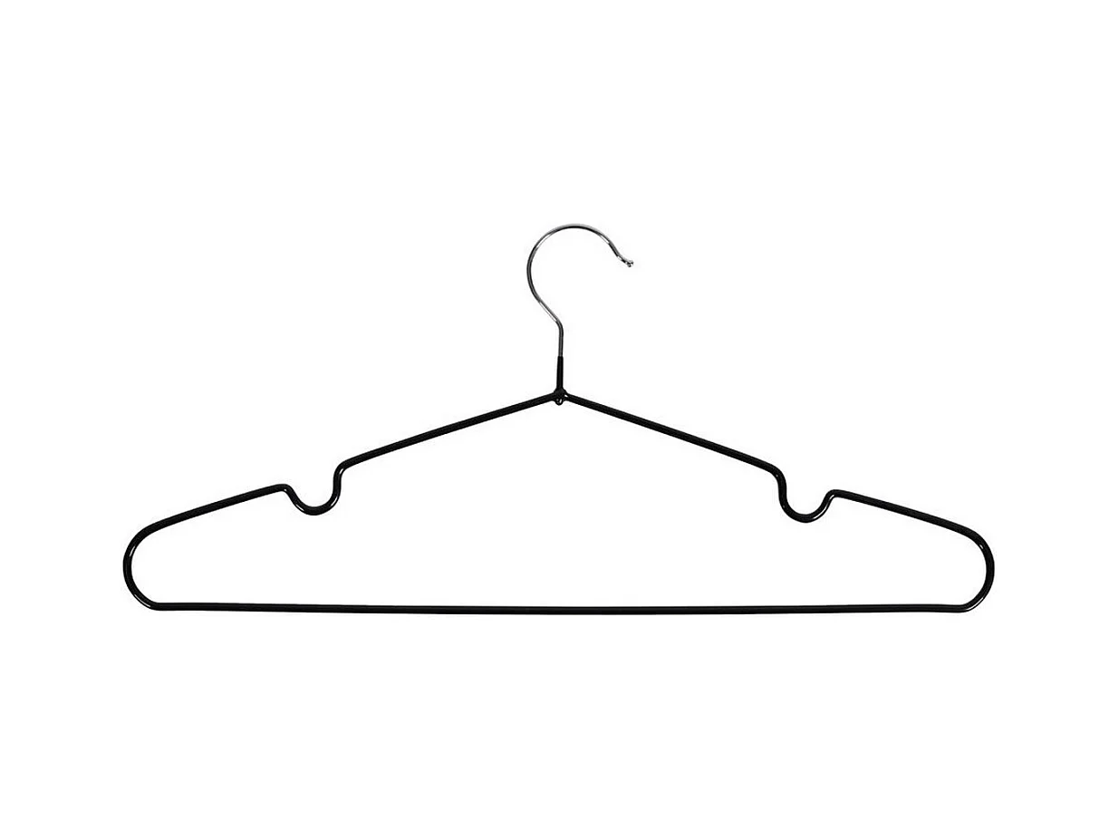 Set di 10 Grucce Massa, Nero, 41x4x18 cm, Seven Design