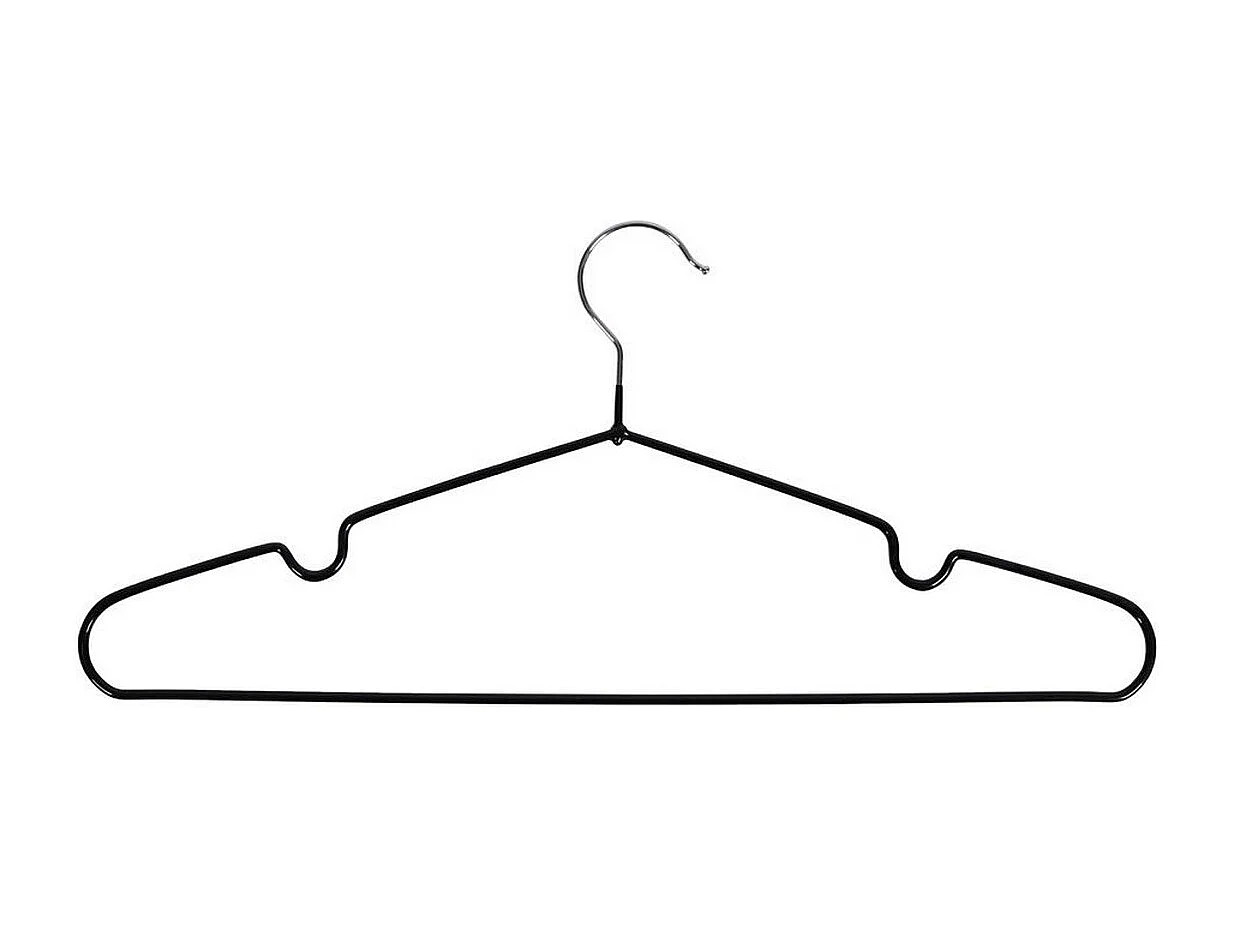 Set van 10 Kleerhangers Massa - Zwart - 41x4x18 cm - Seven Design