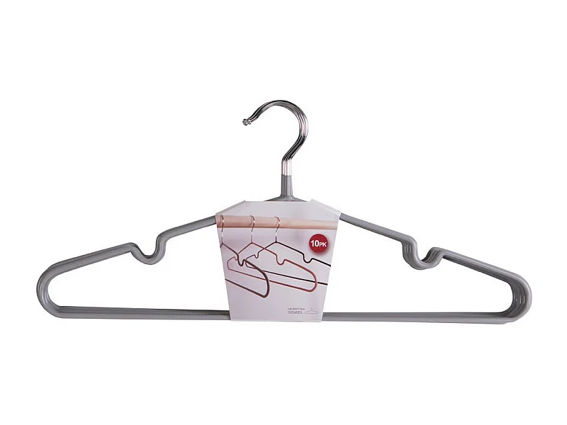 Zestaw 10 Wieszaków Massa, Czarny, 41x4x18 cm, Epikasa