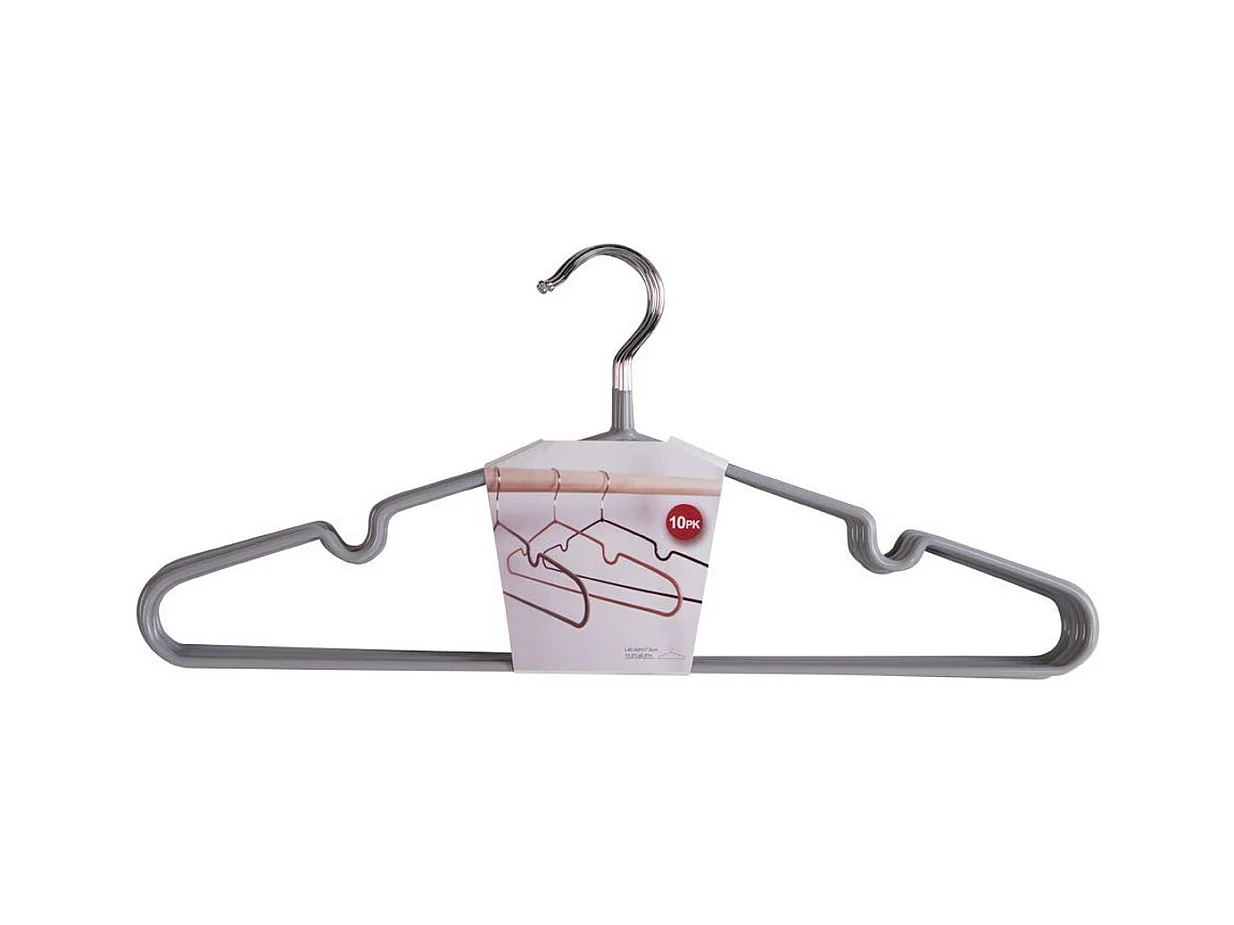 Lot de 10 Cintres Massa, Noir, 41x4x18 cm, Seven Design