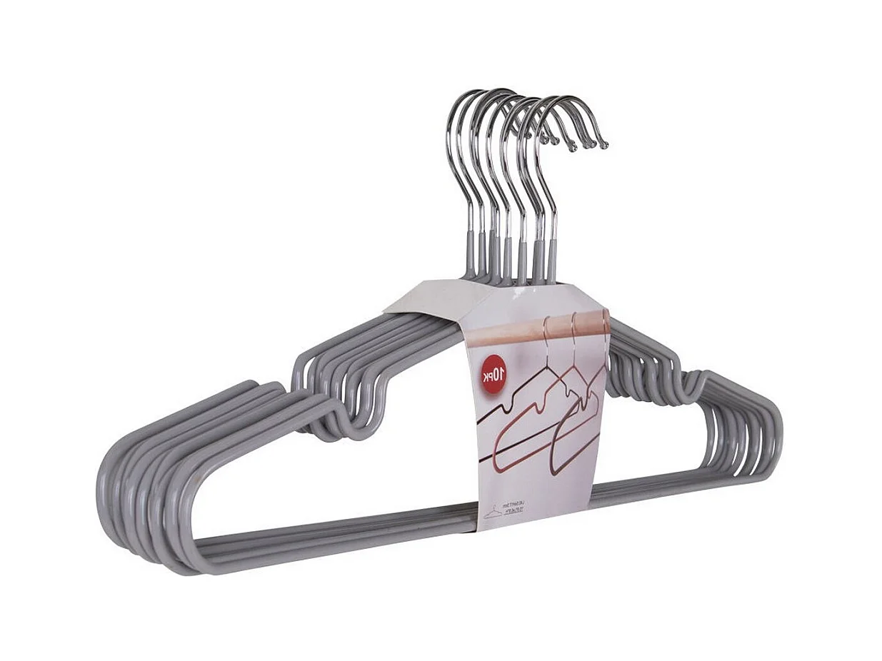 Lot de 10 Cintres Massa, Noir, 41x4x18 cm, Seven Design