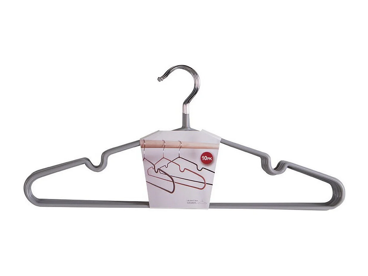 Zestaw 10 Wieszaków Massa 1, Czarny, 41x4x18 cm, Seven Design