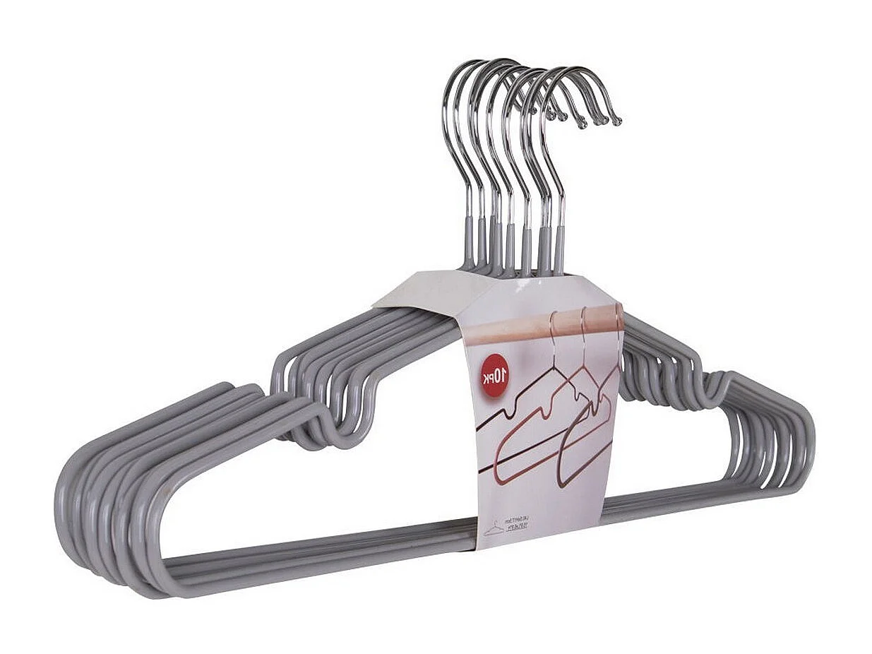 Zestaw 10 Wieszaków Massa 1, Czarny, 41x4x18 cm, Seven Design