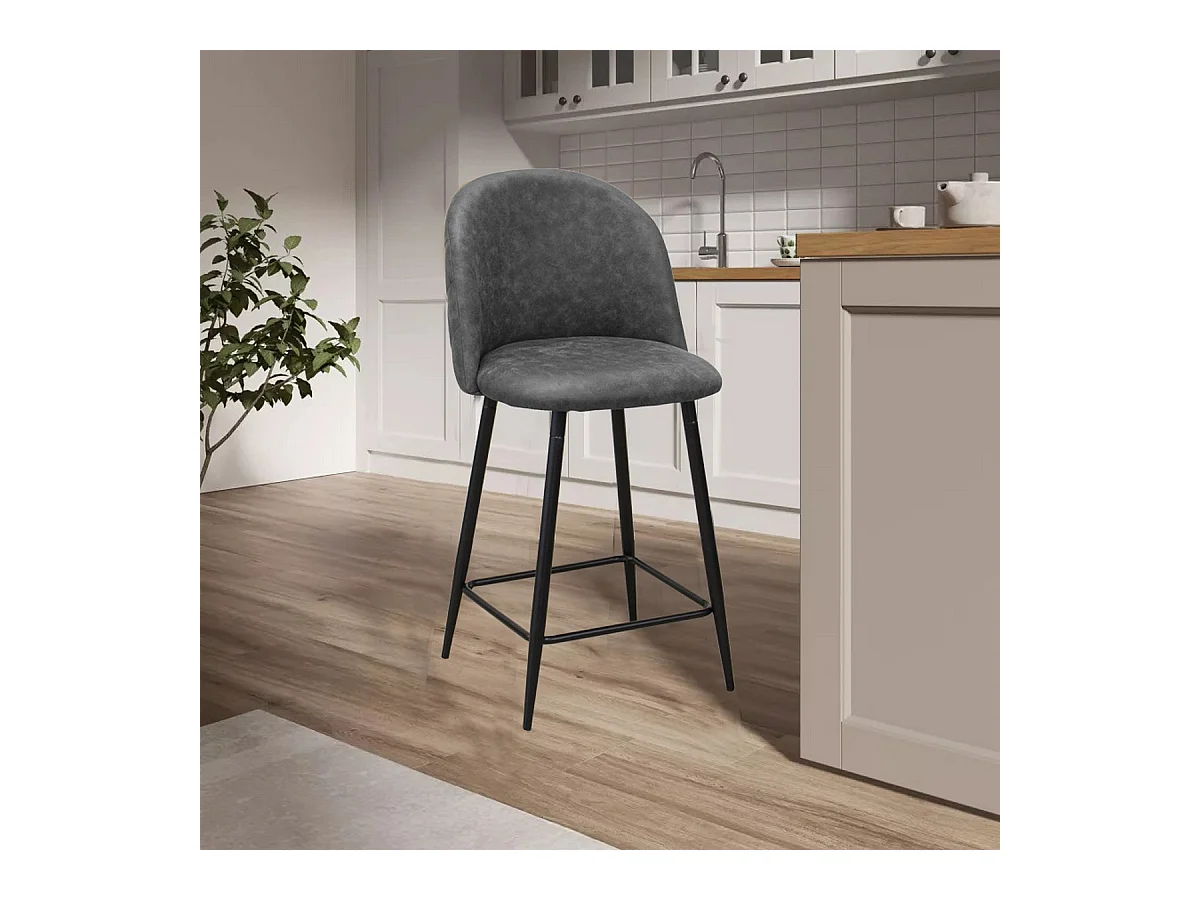 Lot de 4 Tabourets Hauts Denise Sgabi, Gris, 44x47x101 cm, Seven Design