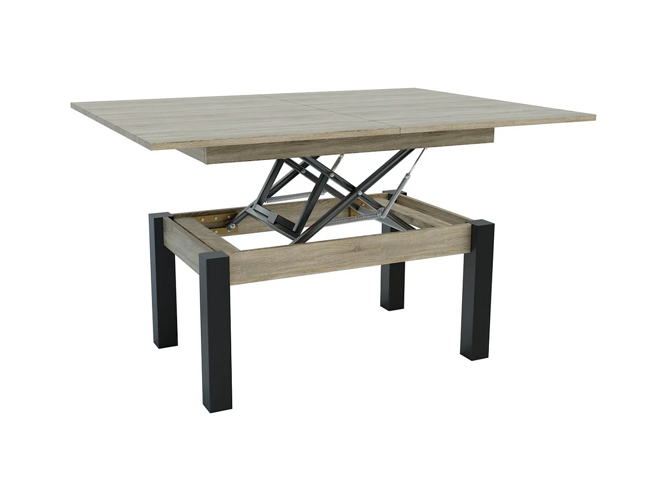 Table d'Appoint Transformable Moon, Marron, 120x90x75 cm, Seven Design