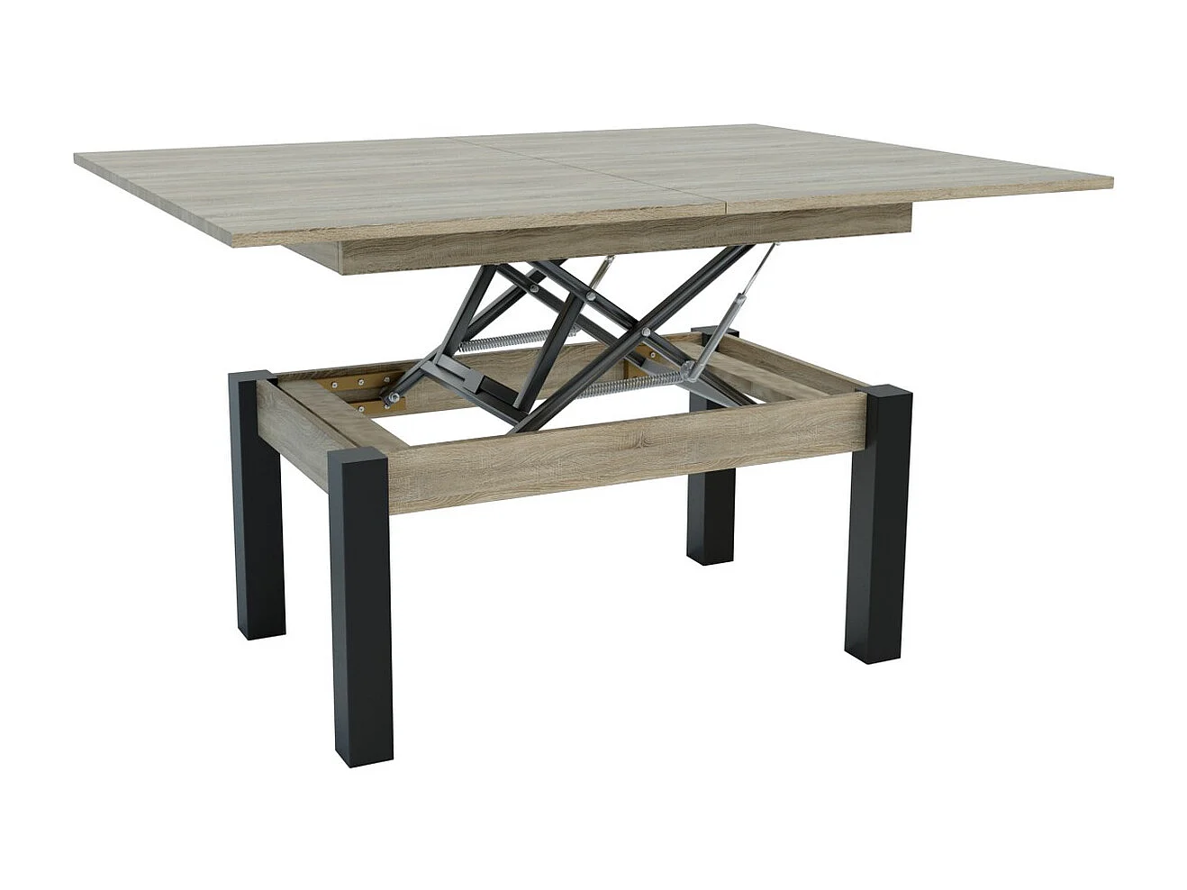 Stolik Kawowy Przekształcalny Księżyc, Brązowy, 120x90x75 cm, Seven Design