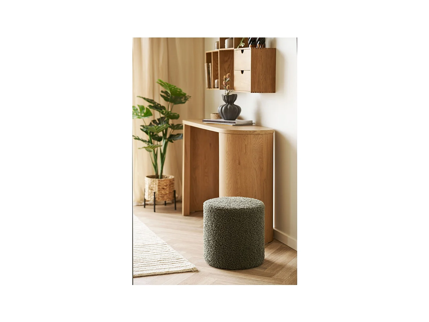 Pouf Ejby, Vert, 34x34x36 cm, Seven Design
