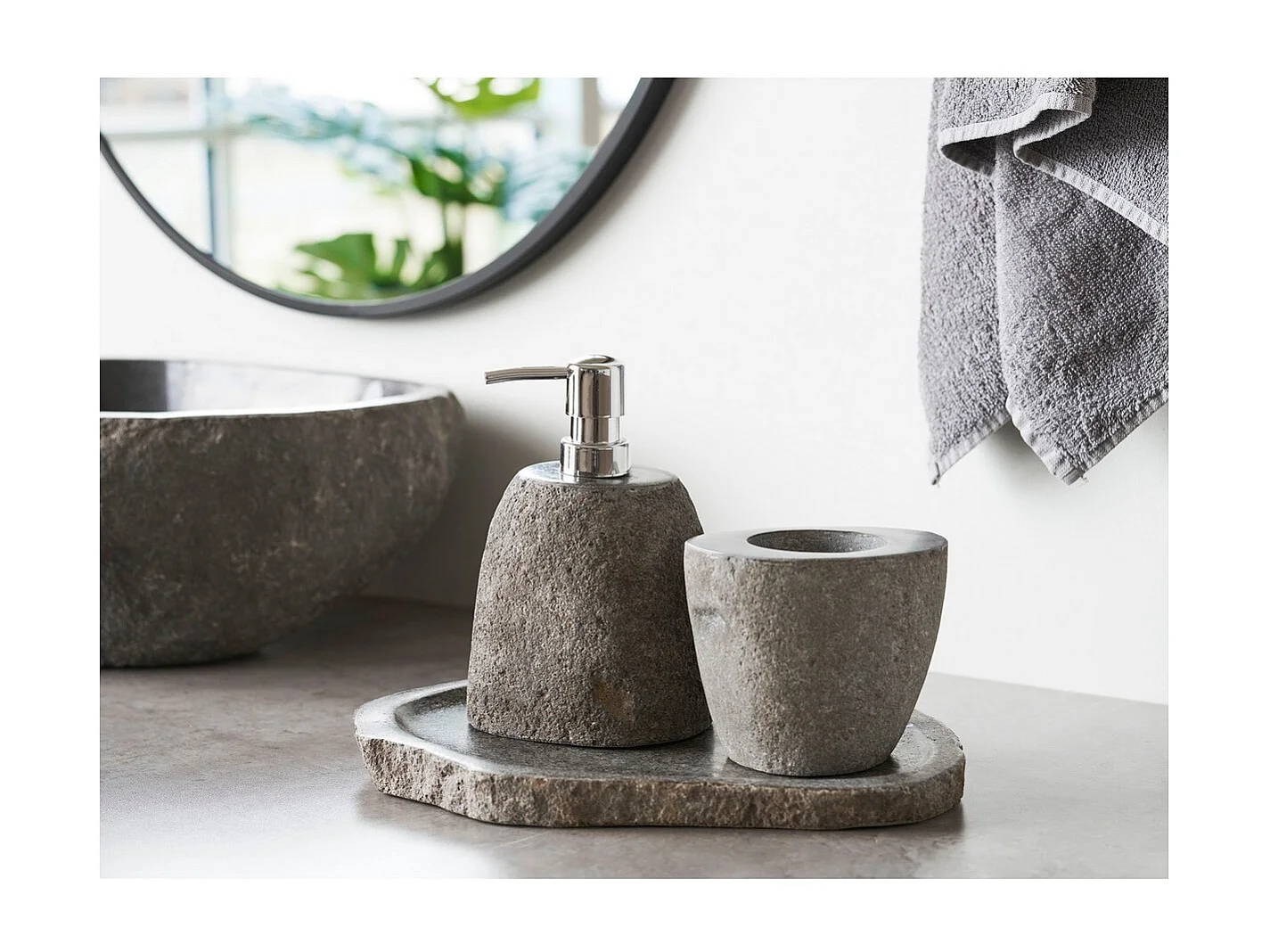 Taca Łazienkowa Gara, Szary, 30x25x3 cm, Seven Design