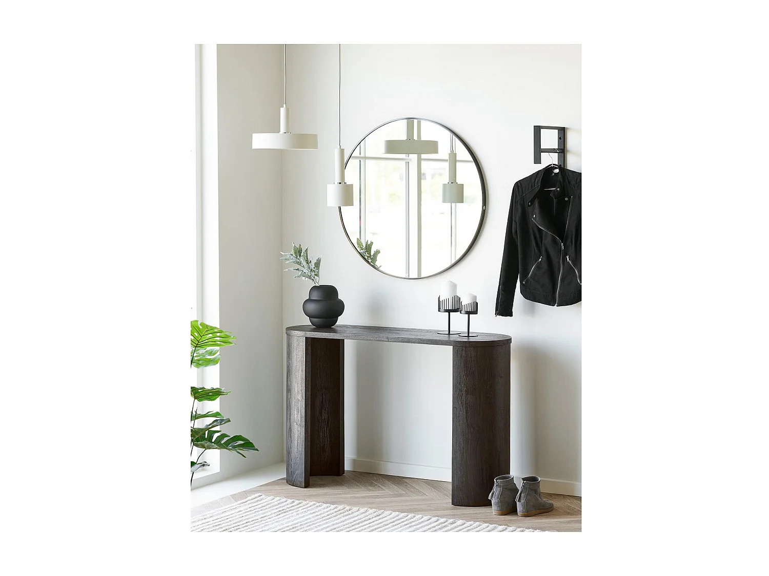 Stolik Konsolowy Bibione, Czarny, 114x38x75 cm, Seven Design