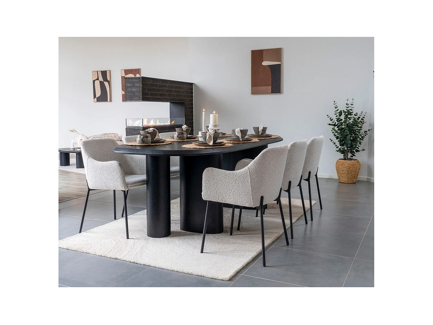 Lot de 4 Assiettes Creuses Selma, Marron, 27x27x2 cm, Seven Design