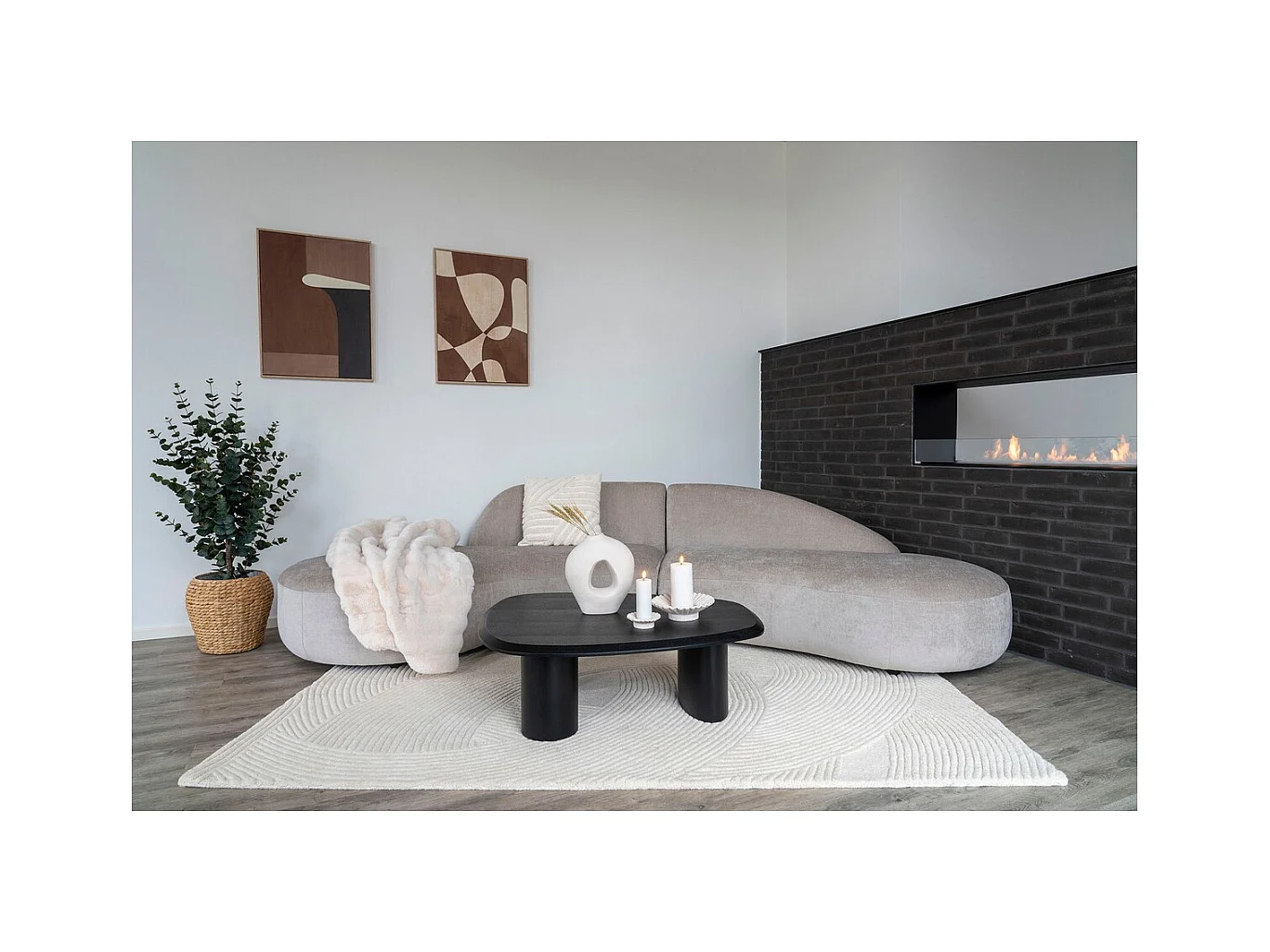 Prostokątny Dywan Pune, Biały, 160x230x1 cm, Seven Design