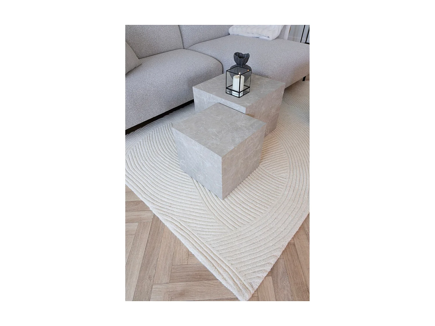 Prostokątny Dywan Pune, Biały, 160x230x1 cm, Seven Design