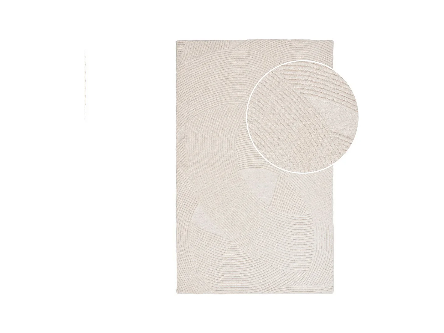 Tapis de Salon Rectangulaire Pune, Blanc, 160x230x1 cm, Epikasa