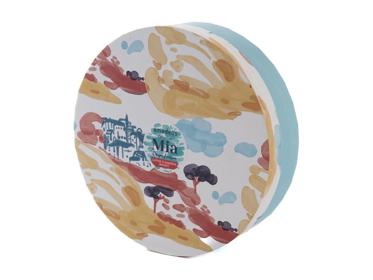 Coffret 4 assiettes à dessert Mia