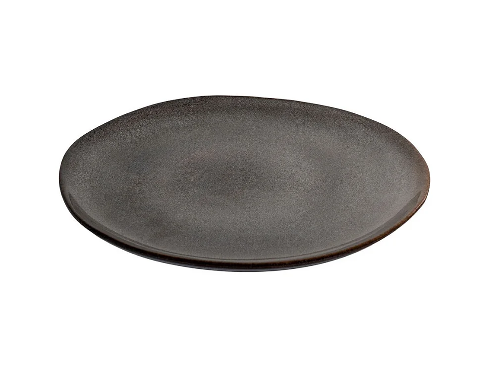 Lot de 4 Assiettes Creuses Selma, Marron, 21x21x2 cm, Seven Design