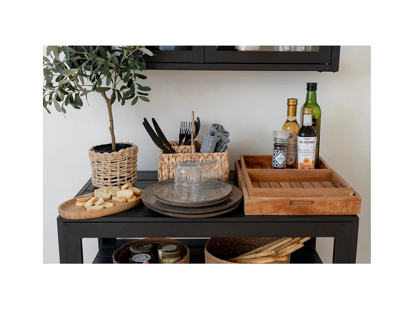 Lot de 4 Assiettes Creuses Selma, Marron, 21x21x2 cm, Seven Design