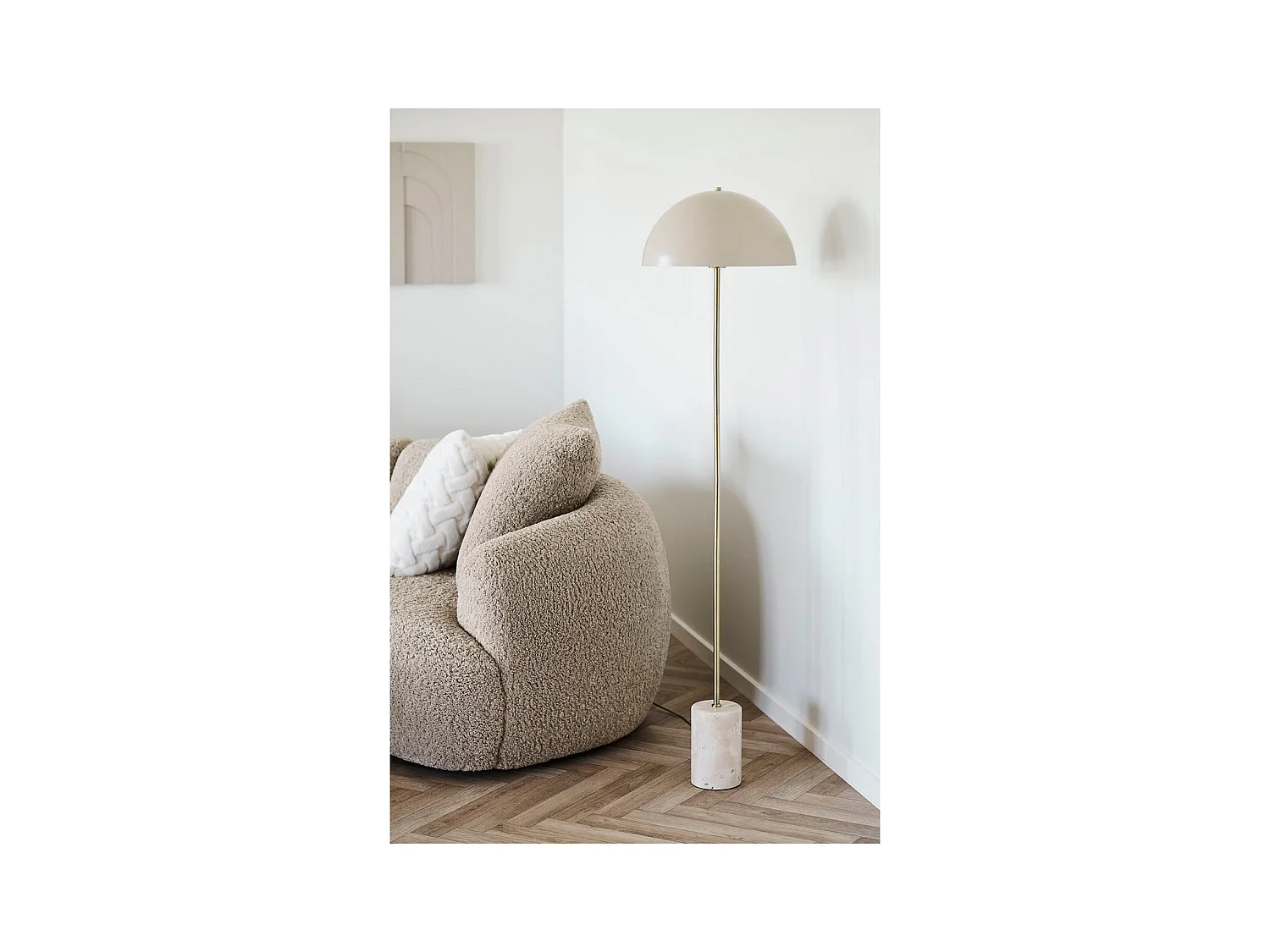 Lampadaire Sheffield, Beige, 40x40x155 cm, Seven Design