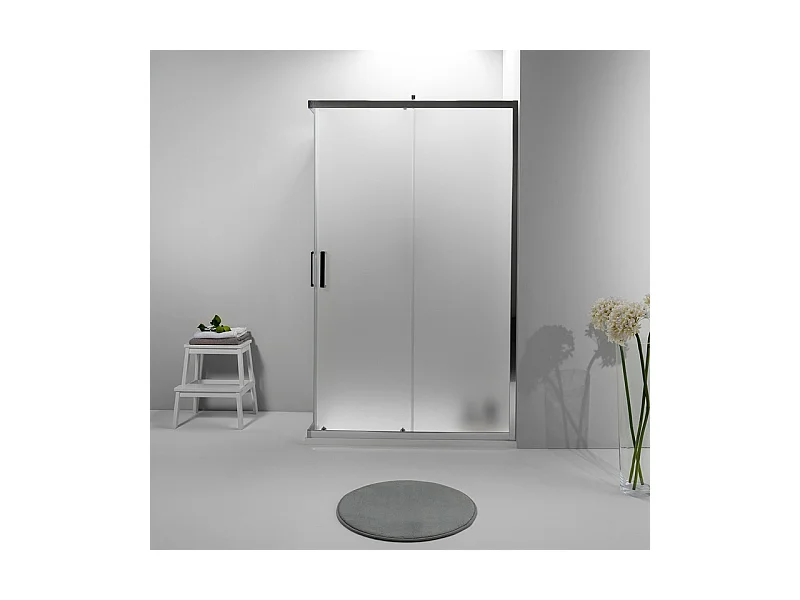 Cabina Box Doccia Angolare Elite 80 x80 Cm Scorrevole Opaco Cristallo Temperato 6 mm