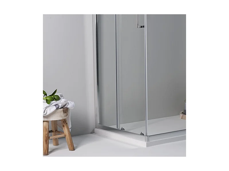 Cabina Box Doccia Angolare Elite 90 X 100 Cm Scorrevole Trasparente Cristallo Temperato 6 mm