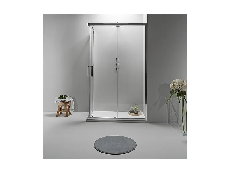 Cabina Box Doccia Angolare Elite 90 X 100 Cm Scorrevole Trasparente Cristallo Temperato 6 mm