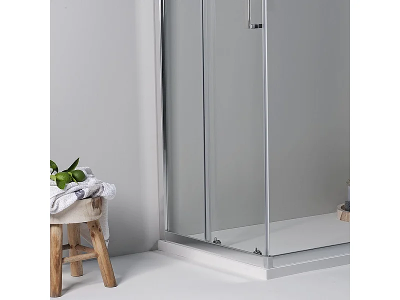 Cabina Box Doccia Angolare Elite 90 X 100 Cm Scorrevole Trasparente Cristallo Temperato 6 mm
