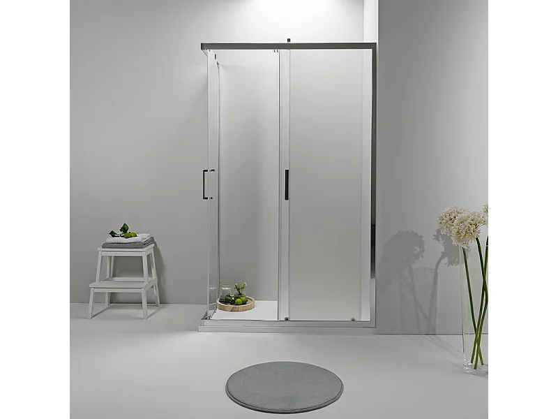 Cabina Box Doccia Angolare Elite 90 X 90 Cm Scorrevole Opaco Cristallo Temperato 6 mm