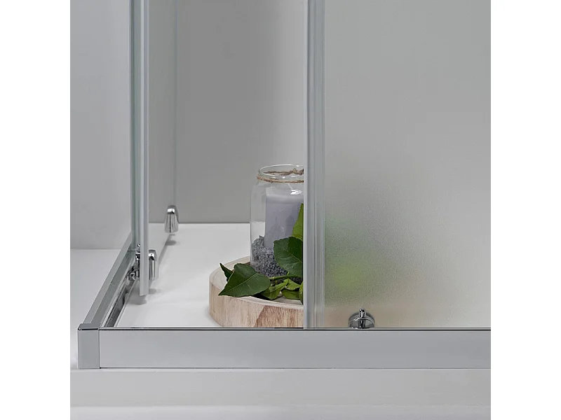 Cabina Box Doccia Angolare Elite 120 X 120 Cm Scorrevole Opaco Cristallo Temperato 6 mm