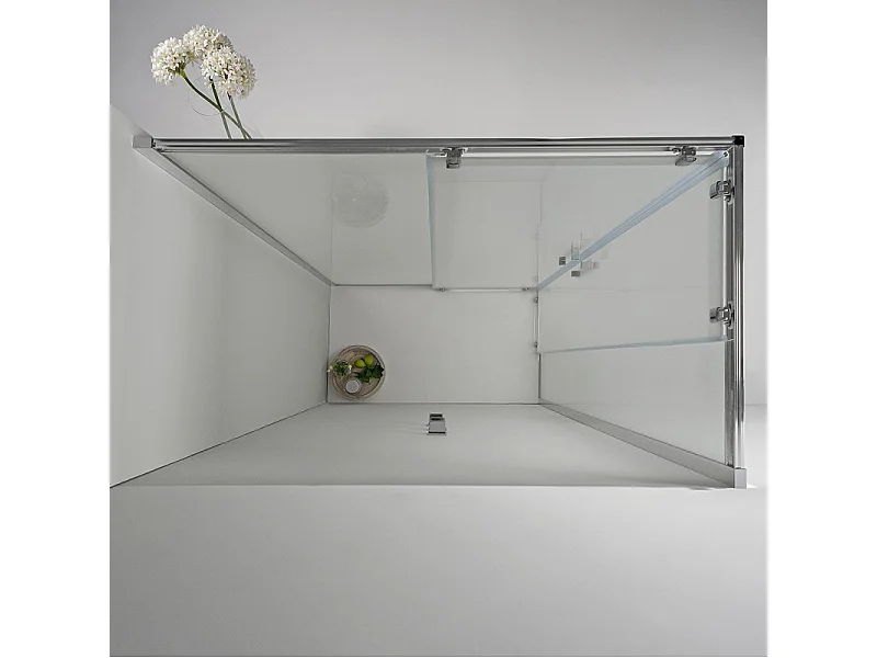 Cabina Box Doccia Angolare Elite 80 X 90 Cm Scorrevole Opaco Cristallo Temperato 6 mm