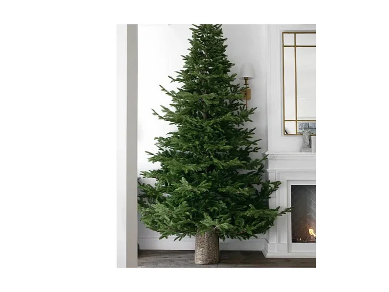 Base "Legnò" effet tronc pour sapin de Noël avec support en métal 31,5x45 cm h