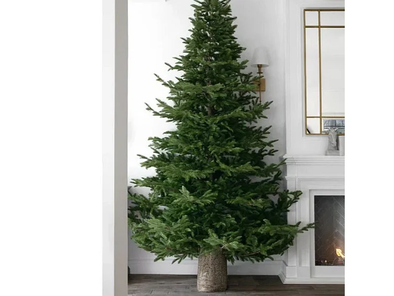 Base "Legnò" con efecto tronco para árbol de Navidad con soporte de metal 31,5x45 cm h