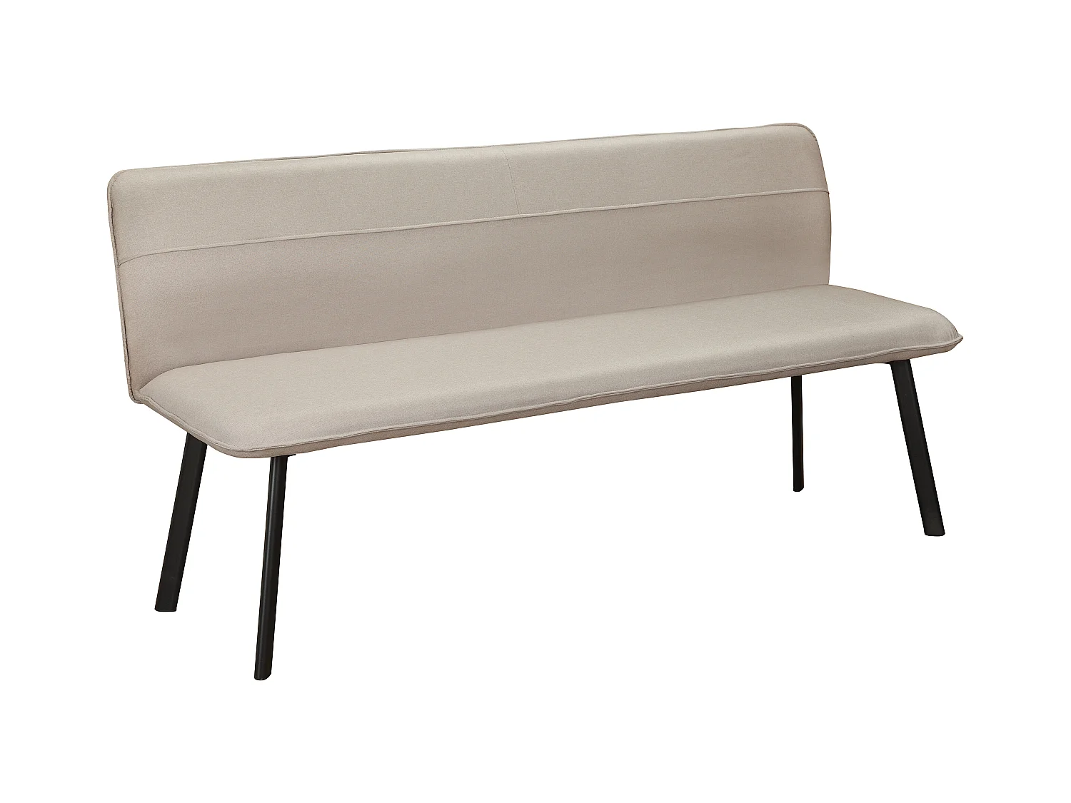 Taylor-Eetbank in crèmekleurige stof met zwarte metalen poten