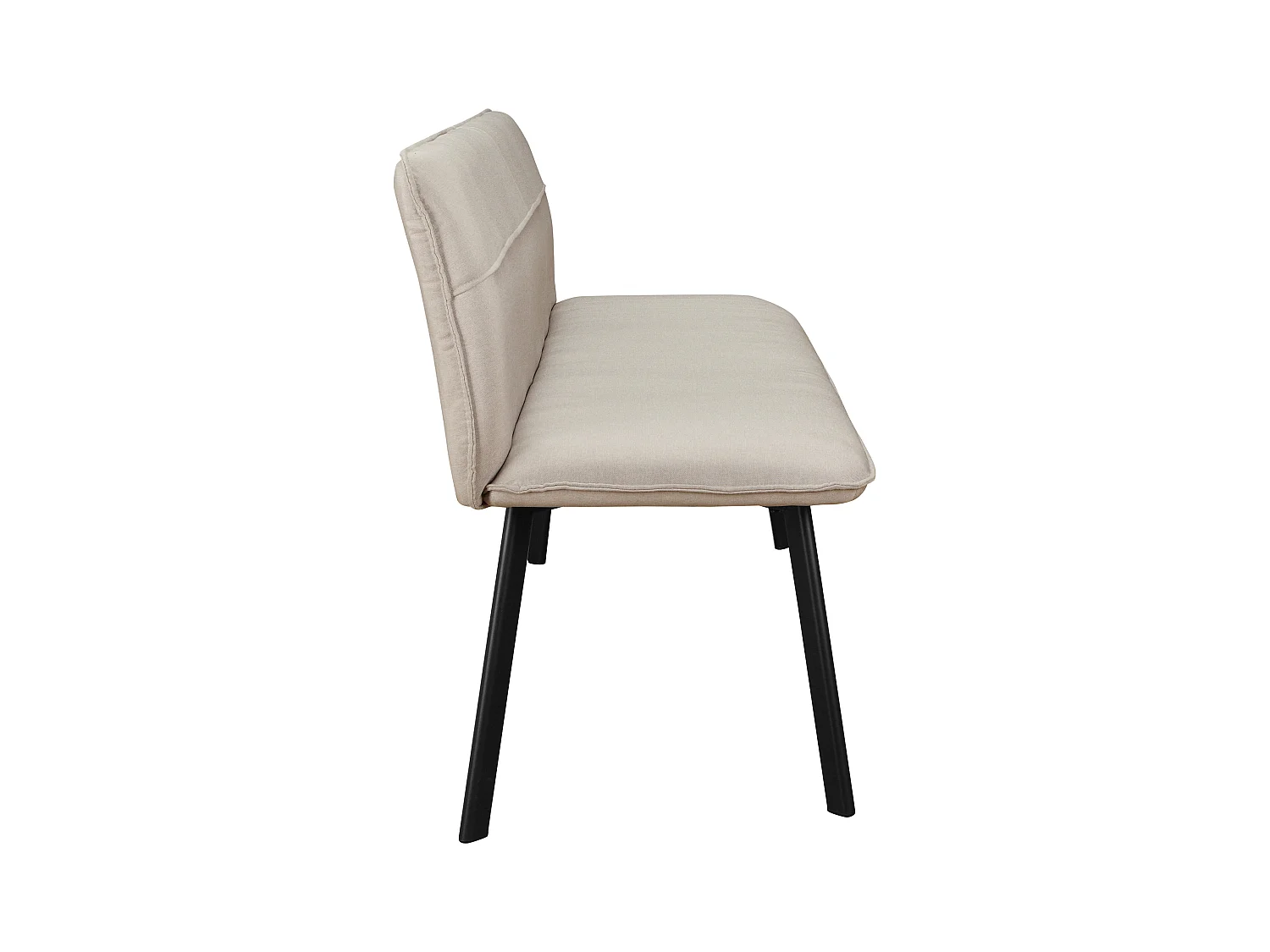 Taylor-Eetbank in crèmekleurige stof met zwarte metalen poten