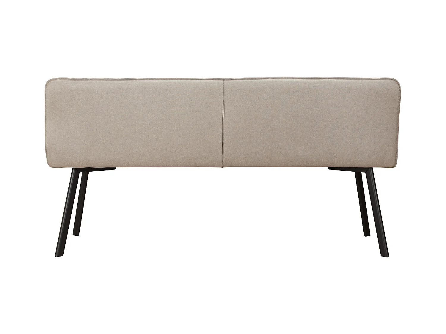 Taylor-Eetbank in crèmekleurige stof met zwarte metalen poten