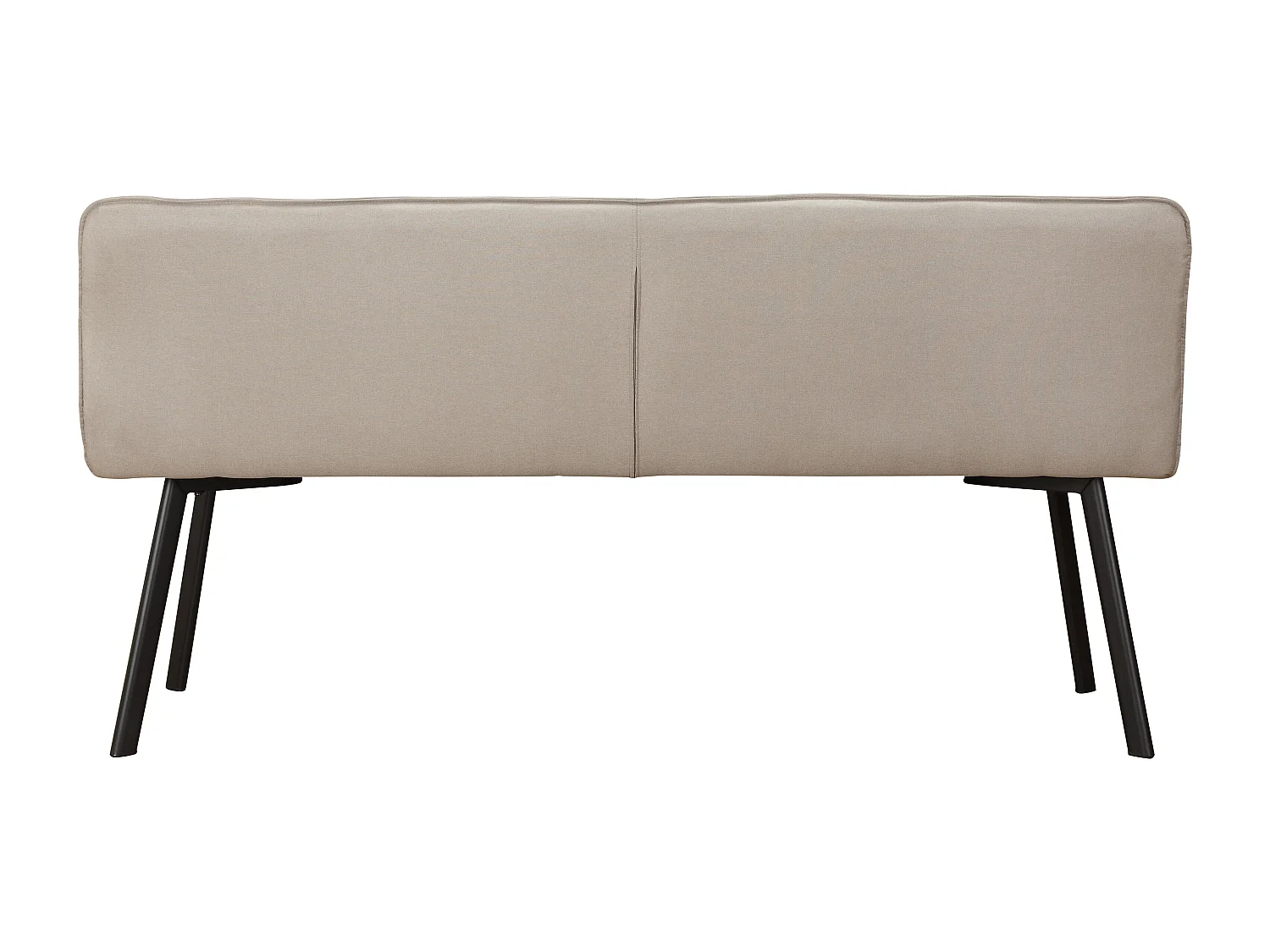 Taylor | Banco de comedor en tela crema y patas de metal negro