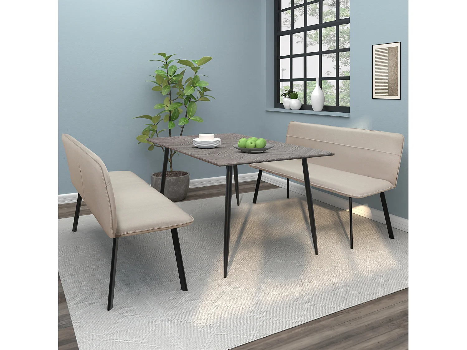 Taylor | Canapé 2 places avec 1 fauteuil inclinable électrique en tissu crème