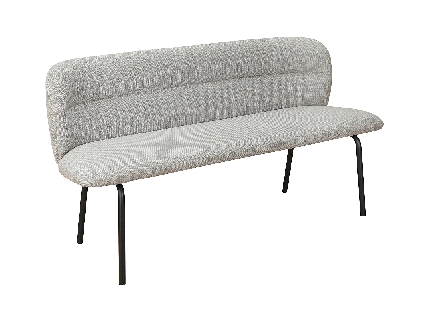 Casey | Panca da pranzo in tessuto antracite con gambe in metallo nero