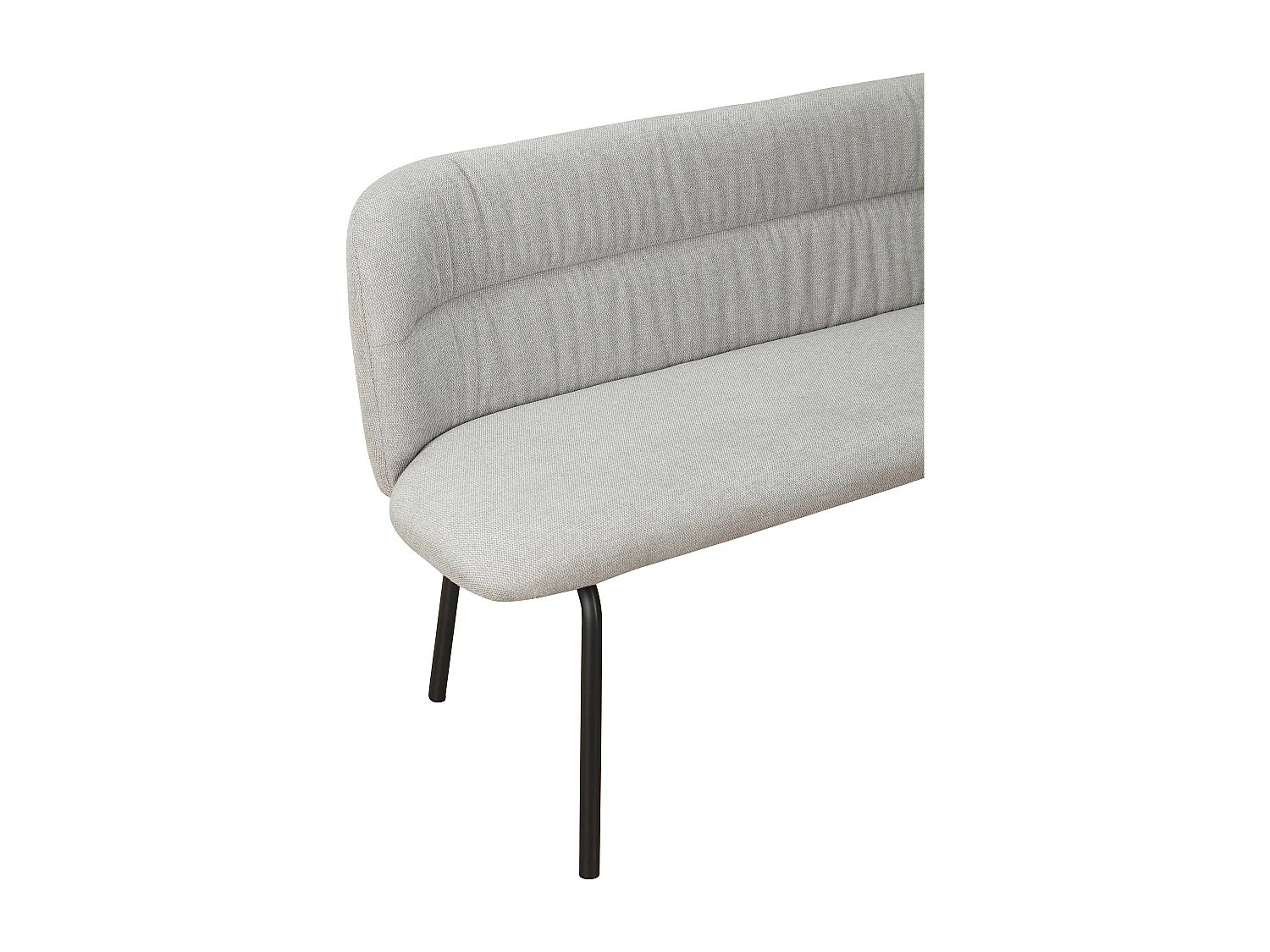 Casey-Eetbank in antracietkleurige stof met zwarte metalen poten