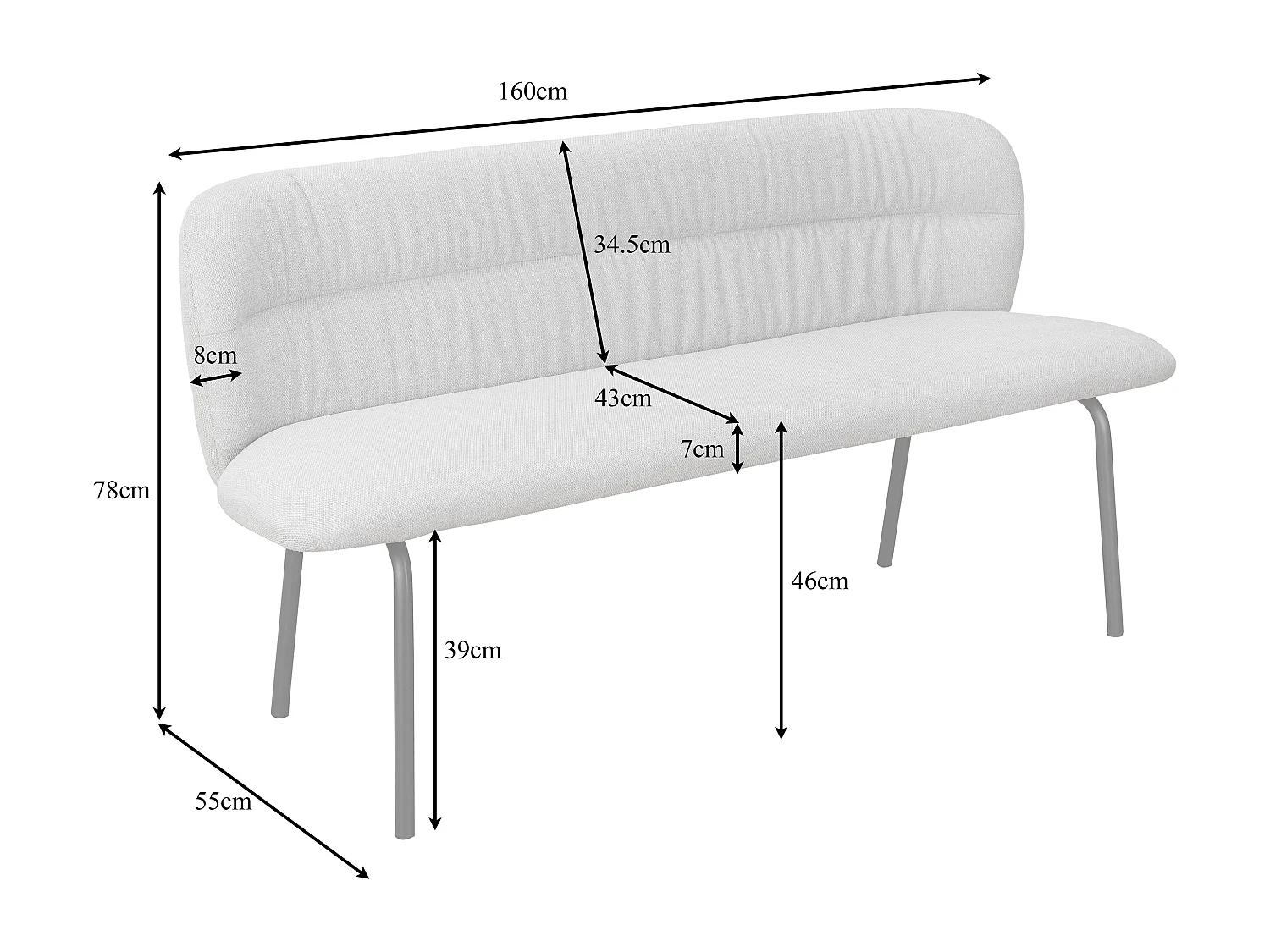 Carpari | Canapé 3 places avec 1 fauteuil inclinable électrique en tissu anthracite