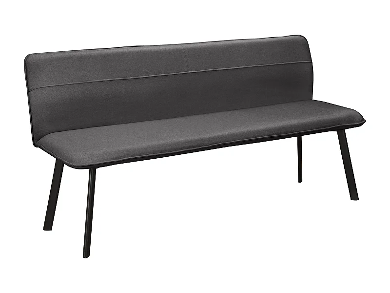 Taylor | Banco de comedor en tela antracita y patas de metal negro