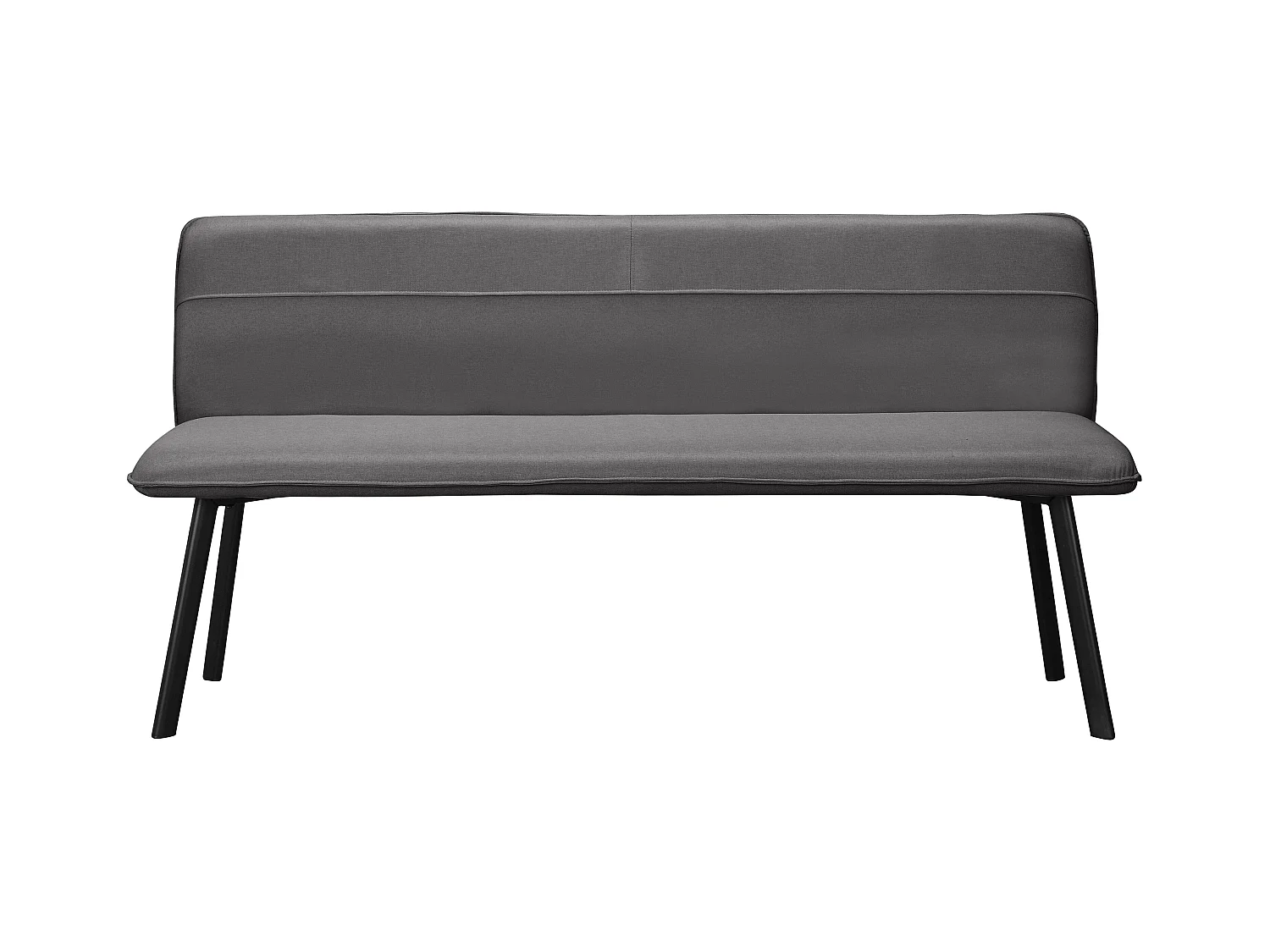 Taylor | Banco de comedor en tela antracita y patas de metal negro