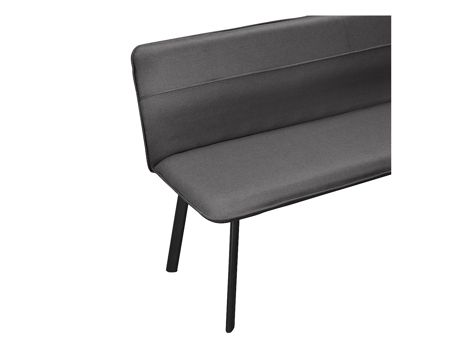 Taylor | Banco de comedor en tela antracita y patas de metal negro