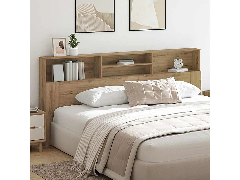 Hoofdeinde Kast artisanaal eikenkleurig 220 x 19 x 101,5 cm