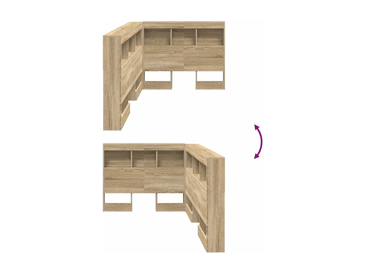 Tête de lit de rangement Chêne sonoma 80 cm Bois d'ingénierie