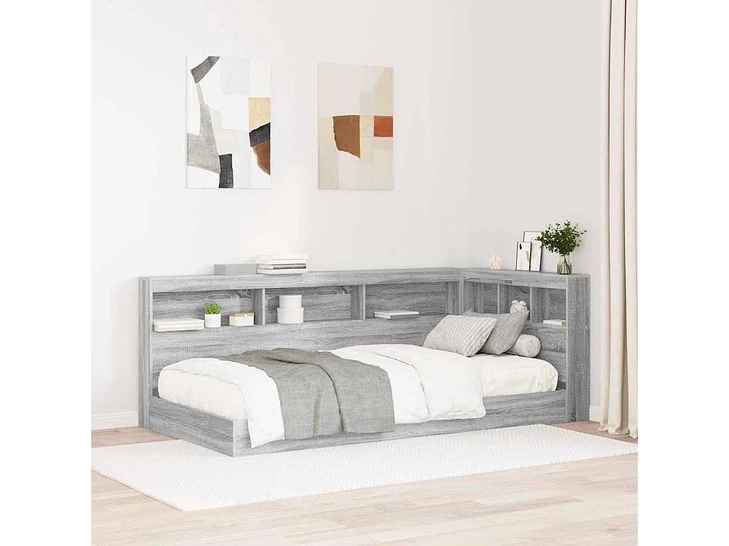 Tête de lit de rangement Sonoma gris 90 cm Bois d'ingénierie